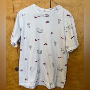 Nike AOP white with gray and maroon tshirt